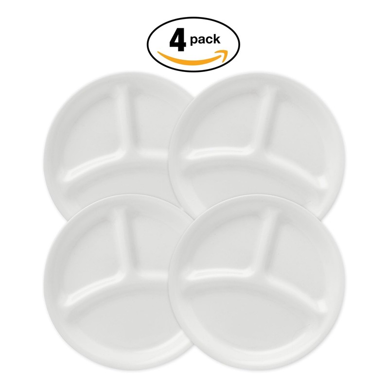 Corelle Livingware Divided Dinner Plate, 10-1/4-Inch, Winter Frost White -