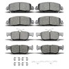 D1654 D2102 8pcs Ceramic Front Rear Brake Pads With Clips