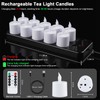 Esup Rechargeable Tea Lights Candles 12pcs Flameless Flickering Candles with