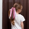 8.7in Ballet Ballerina Girls Ponytail Streamer for Dancers,Glitter Pink Ribbon