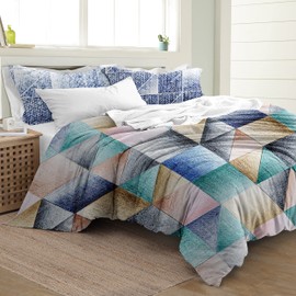 Delara Organic Cotton King Duvet Cover Set – 3 Piece Bedding Set - Soft King Comforter Cover w/ 2 Shams, Cover has Buttons + Corner Ties – Machine Washable - GOTS Certified