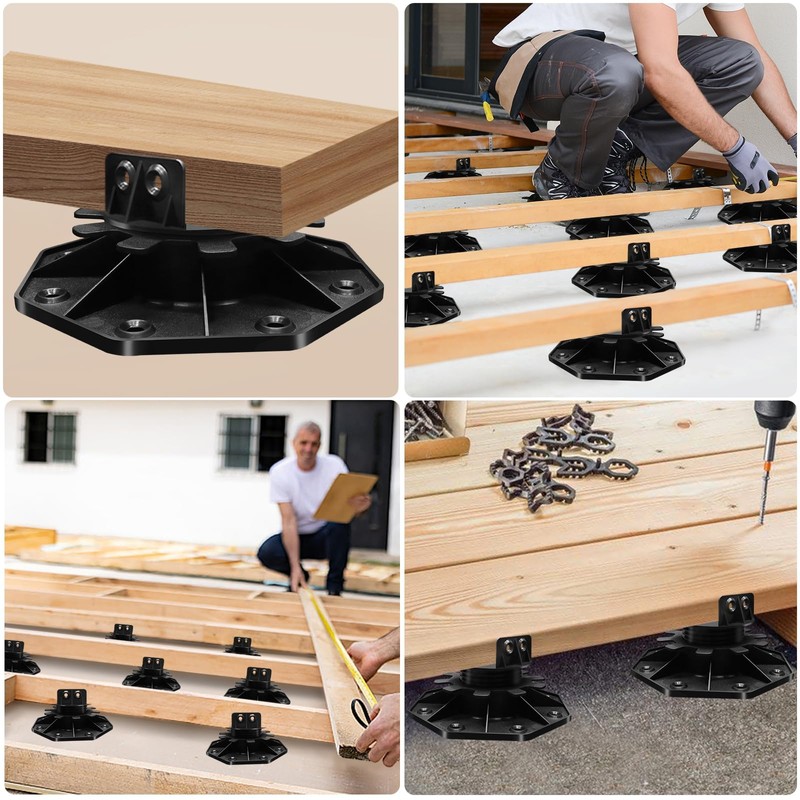 Adjustable Decking Support Pedestal Riser,Foundation Base Support for Floating/Platform/Composite Decking