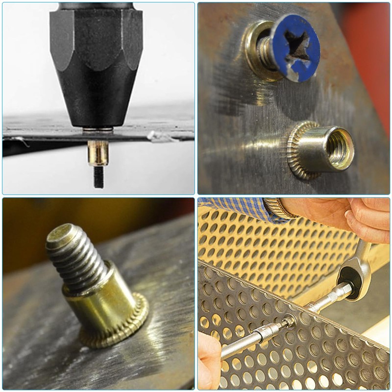 Vmuter 50Pcs M8 Rivet Nuts, Carbon Steel Flat Head Rivnut