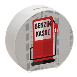 Petrol cash dispenser money box with grey background, a piggy bank for fuel, fuel money, cash box, saving car, practical, diesel E10