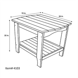 Shine Company Rectangular Wood End Table Indoor/Outdoor Side Table in Beige