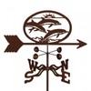 EZ Vane Dolphins Weathervane — 4-Sided Mount, Wind Cups, Antique