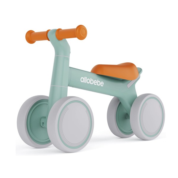 allobebe Baby Balance Bike for 1 Year Old, Toddler Bike for 12-36 Months, 4 Silence Wheels & Soft Seat, Toddler Bicycle Toy, 1 Year Old Girl Birthday Gift