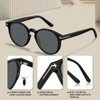 AVAWAY Retro Sunglasses for Men, Round Polarized Glasses UV400 Protective