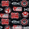 Benartex BonEful Fabric FQ Cotton Quit Red Lobster Seafood Crab