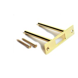 Door Reinforcement | Deadbolt Strike Plate Reinforcer | High Security Door Jamb | Front Door Armor | Door Frame Repair, Strengthen and Protect | Two Post Strike Plate | Polished Brass