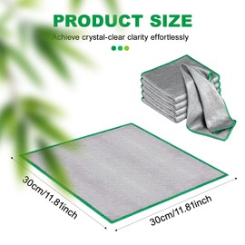 Pence & Moon Collective 6 Pcs Magic Glass Cleaning Cloths, Reusable Double-Sided Microfiber Glass Cleaning Cloths for Streak-Free Windows (30CM*30CM)