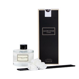 CULTURE & NATURE Reed Diffuser Set 6.7oz (200ml) Vanilla Scented Diffuser with Sticks Home Fragrance Reed Diffuser for Bathroom Shelf Decor