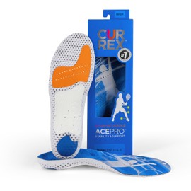 currex CURREX AcePro - Arch Support Insoles for Tennis, Basketball, Volleyball, Padel, Increase Performance & Agility, Court Based Sports Inserts, Men and Women C High Arch, Large