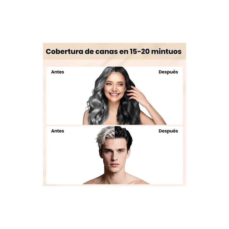 Shampoo Para Canas 500ml Natural Jengibre Tinte Cubre Canas