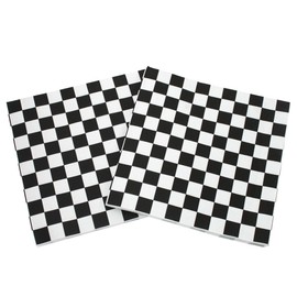 AYAROS 40 Pack Checkered Flag Napkins Race Car Birthday Party Supplies Disposable Racing Party Napkins Black and White Dessert 6.5x6.5 inch