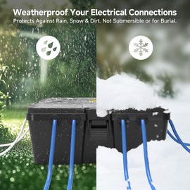 Cable Matters Weatherproof Outdoor Electrical Box - Large Outdoor Electrical Box (13 x 8.8 x 5.2 Inches) with 8 Cable Entry Ports, Easy Wall Mount for Outdoor Plug & Socket Protection