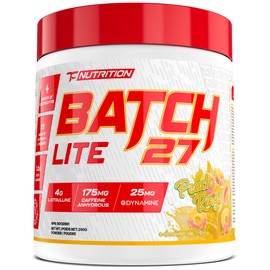 Batch 27 Lite Pre Workout Powder - Clean Energy, Intense Pumps, Strength & Endurance - L Citrulline, Beta Alanine, Caffeine, Dynamine, & Electrolytes - Nitric Oxide Booster - 20 Servings, Peach Rings