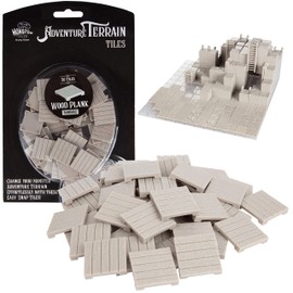 Monster Adventure Terrain- 50pc WOOD PLANK Tile Expansion Pack- Paintable 1"x1” Tile Set- Easy Snap Creates Amazing Tabletop Terrain in Minute
