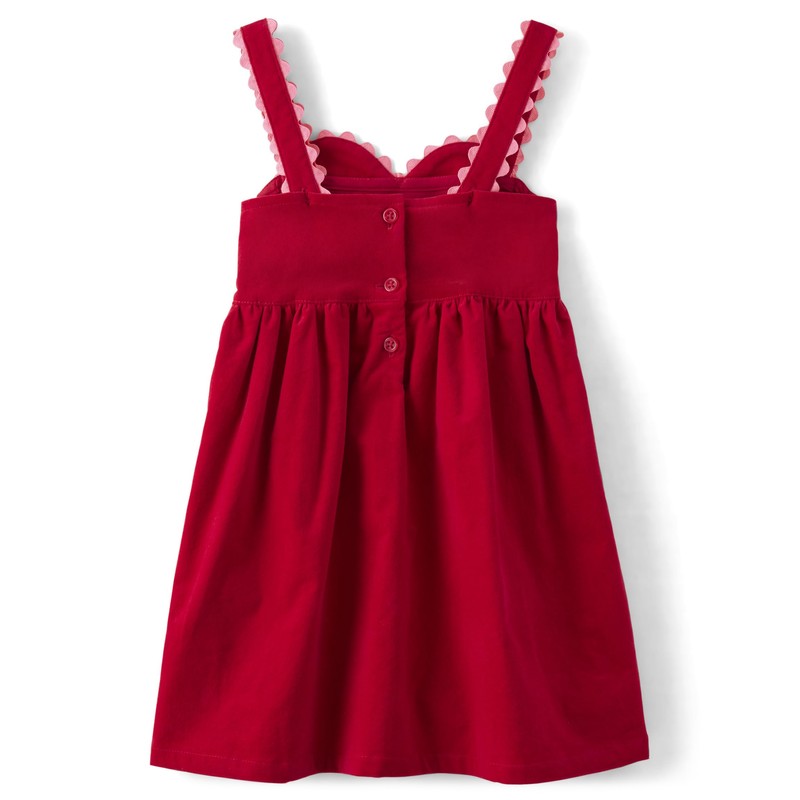 Gymboree,and Toddler Embroidered Sleeveless Skirtall Jumpers,Ruby Valentine,8