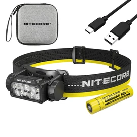 Nitecore HC60 UHE Rechargeable LED Headlamp 1600 Lumens with 3400mAh Batteries & Eco-Sensa Wall Adapter