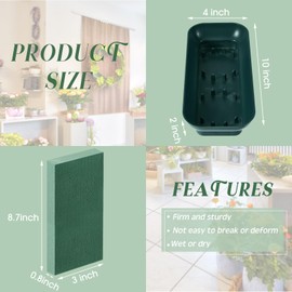 Sabary 24 Pack 10 Inch Floral Foam Bowl Floral Arrangements Supplies Floral Foam in Bowls Flower Foam Bowl with 24 Green Floral Foam Blocks Kit for Table Party Wedding Festival Flower Decor