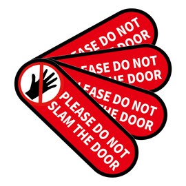 4 PCS Please Do Not Slam The Door Sign Stickers, Waterproof and UV Resistant Close Door Gently Sign for Van Car SUV Taxi Driver Window Door （Small Size）