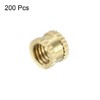 uxcell Knurled Insert Nuts - 200Pcs M6 x 6mm Length
