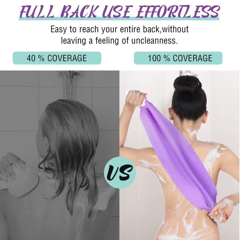 Back Scrubber for Shower Exfoliating Washcloth Back Cloth Body Extended
