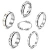 Cassieca Juego Anillos Ansiedad Mujer Acero Inoxidable