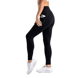 Yogipace Petite Women's 25" Yoga Workout Running Leggings with Side Pockets Black Size XXL