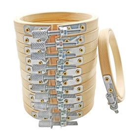 Swpohrat 12 Pieces 3 Inch Embroidery Hoop,Bamboo Circle Frame Cross Stitch Hoop Ring for Embroidery,Cross Stitch,3” Hoops for Christmas Ornaments