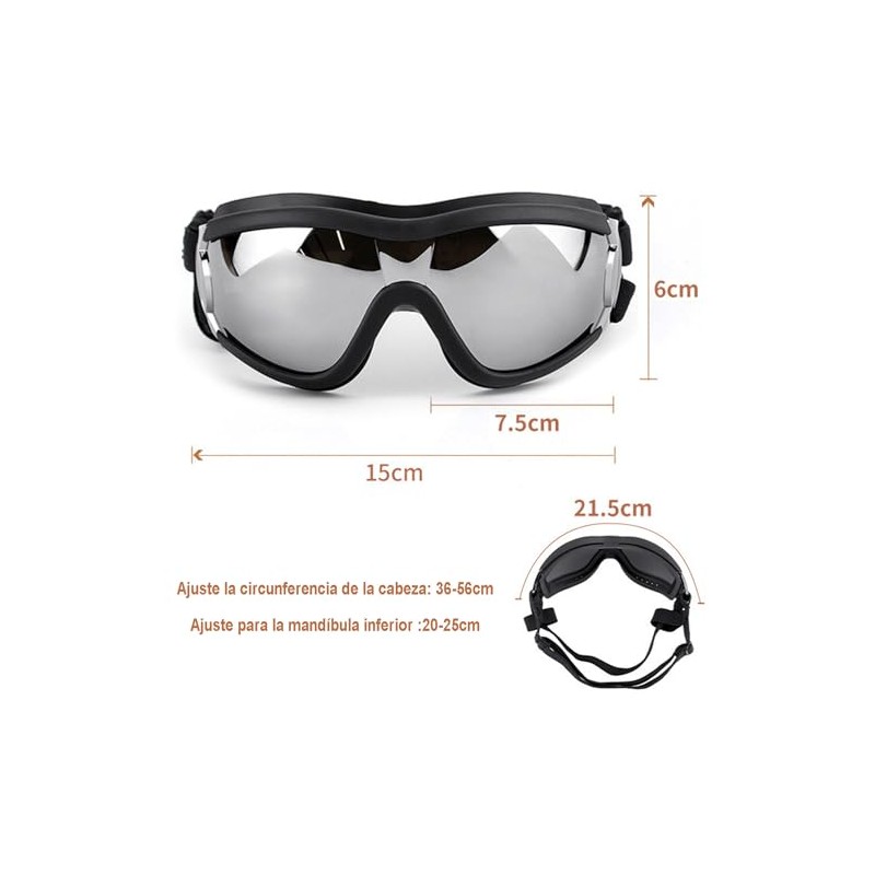 Gafas De Sol para Perros, Protección Ocular UV, Viento y