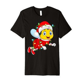 Honey Bees Christmas Lights Santa Costume Cute Animal Xmas Premium T-Shirt