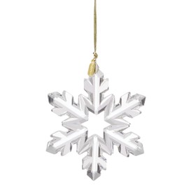 Lenox Ornaments, 2025 Optic Snowflake Ornament, Made of Glass, Gold Cord for Hanging, Snowflake Design for Christmas Tree Decorations, Winter Decoration, Christmas Decor (Silver, 1 Piece)