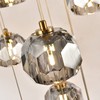 Yaskina 3-Light Prism Crystal Pendant Light, Modern Smoke Crystal Pendant
