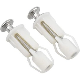 Toilet Seat Fittings and Fixtures Toilet Lid Top Fixing Hinges Screws Expanding Nylon Nuts WC Hinge Blind Hole Fittings White 2 Pcs