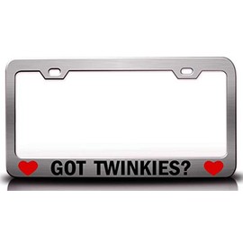 Custom Brother - GOT TWINKIES? Food Vegetable Fruit Metal Car SUV Truck License Plate Frame Ch h31