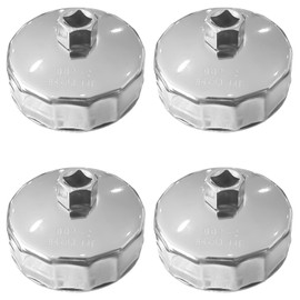 4 Piece 84mm Oil Filter Wrench for Sprinter, Jeep and Dodge 3.0L Diesel Engines Oil Filter Sleeve Oil Filter Cover Sleeve Removal Tool for Oil Change Chrome Plated Steel