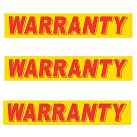 Generic Car Dealer Vinyl Windshield Slogan Stickers - Warranty 3 Dozen (36 Piece) RED ON Yellow Window Sign Stickers for Car Lots, Yellow,red, 14.5
