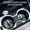 Britimes 2 Pack Car Coaster, Absorbent Ceramic Stone Cork Base