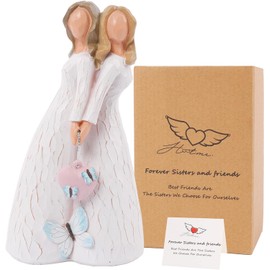 Angel Figurine of Friendship Forever Sisters and Best Friends Figurines, 6.3'' Guardian Angel Sculpture Home Decorative Gift to Show Friendship, Blessing, Angel Gift for Christams, Birthday