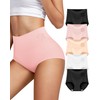 YDQ Women's High Waisted Cotton Underwear Stretch Tummy Control Underwear