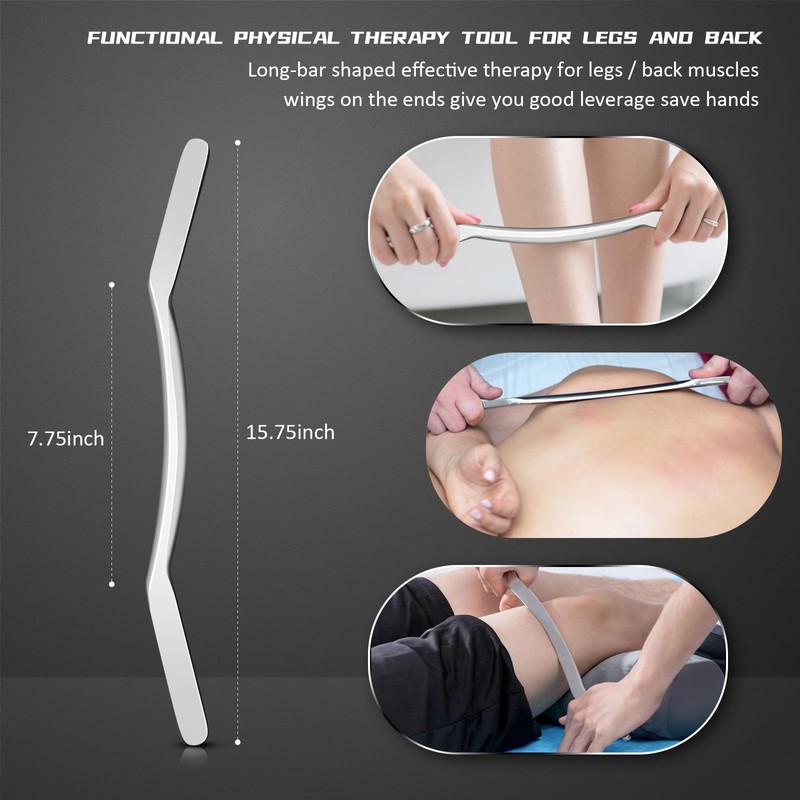 Stainless Steel Muscle Scraper Tool Set - 4Pcs Gua Sha