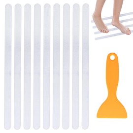 Supkiir Bathtub Non Slip Stickers, 24 PCS Anti Slip Adhesive Shower Treads with Scraper for Bath, Tub, Shower, Pool, Stairs, Ladders, Kitchen, 15’’