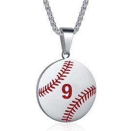 Rehoboth Baseball Athletes Jersey Number 0-99 Cross Pendant Necklace for Boys Girls Women Men 24 Inch (22"+2" Adjustable) Stainless Steel Chain PHILIPPIANS 4:13 on back I CAN DO ALL THINGS, Metal, No