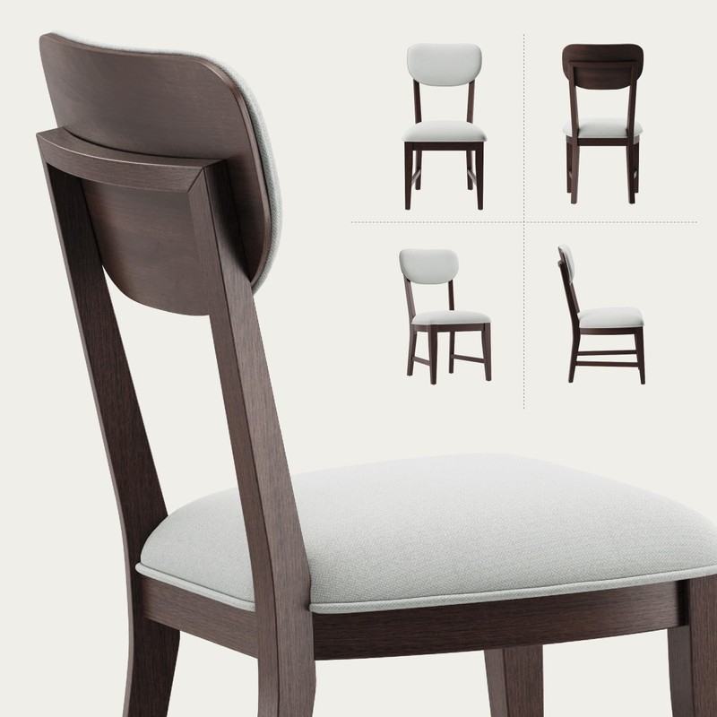COLAMY Solid Wood Dining Chairs Set of 2, Mid Century