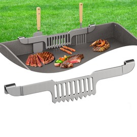 Grease Gate Spatula Holder for Blackstone Griddle,11.8 Inch Magnetic Design Prevent Food from Falling Stainless Steel Grill Barbecue Tool Rack Griddle Accessories for Blackstone(Silver)