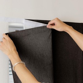 Sovtfides 100 % opacas cortinas autoadhesivas portátiles para recámara, fácil de instalar, ventanas térmicas aisladas para cocina, oscurecimiento de habitación, cortinas de ventana pequeñas, 35 x 80