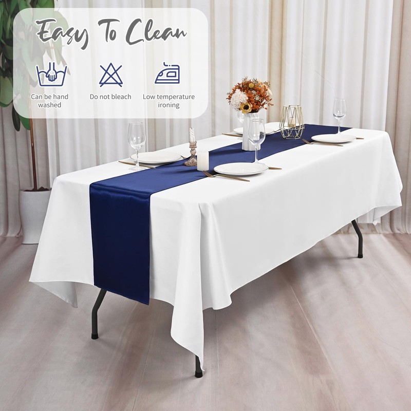 Teruntrue 10 Pack Navy Blue Table Runner 12 x 72