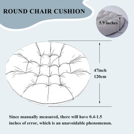 BCKNT Thickened Papasan Round Chair Cushion, Hanging Swing Comfortable Overstuffed Seat Pad for Outdoor and Indoor Garden Patio (Without Chair)